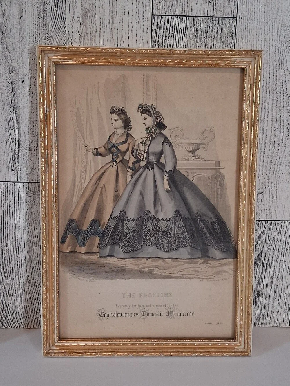 Vintage Framed Fashion Prints From The Englishwoman Domestic Magazine 1864